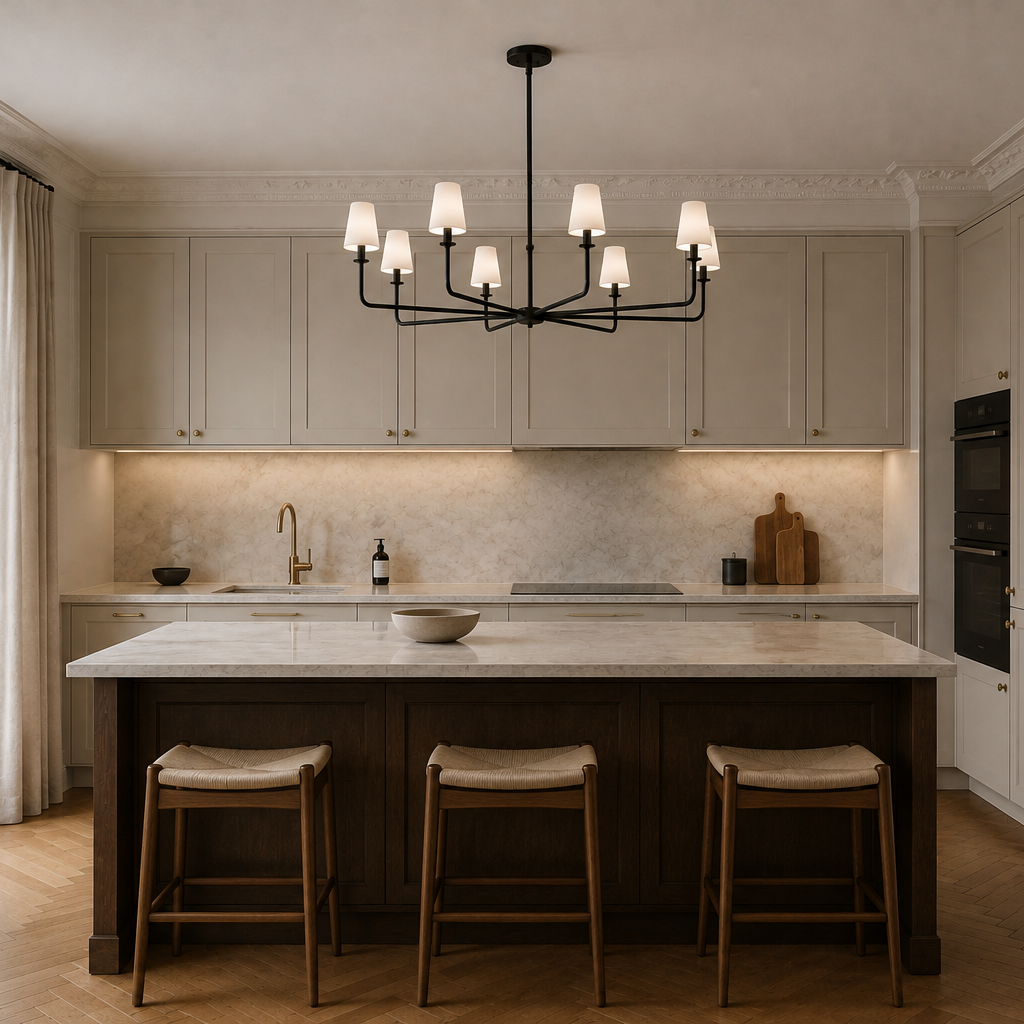 Wrought Iron Chandelier - 8-Light Kitchen Island Light