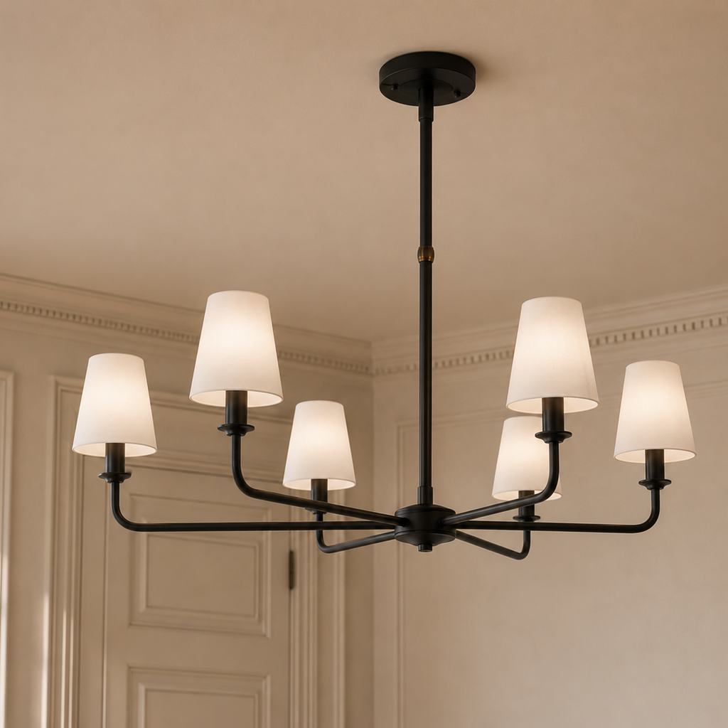 Wrought Iron Chandelier - 6-Light Kitchen Island Light
