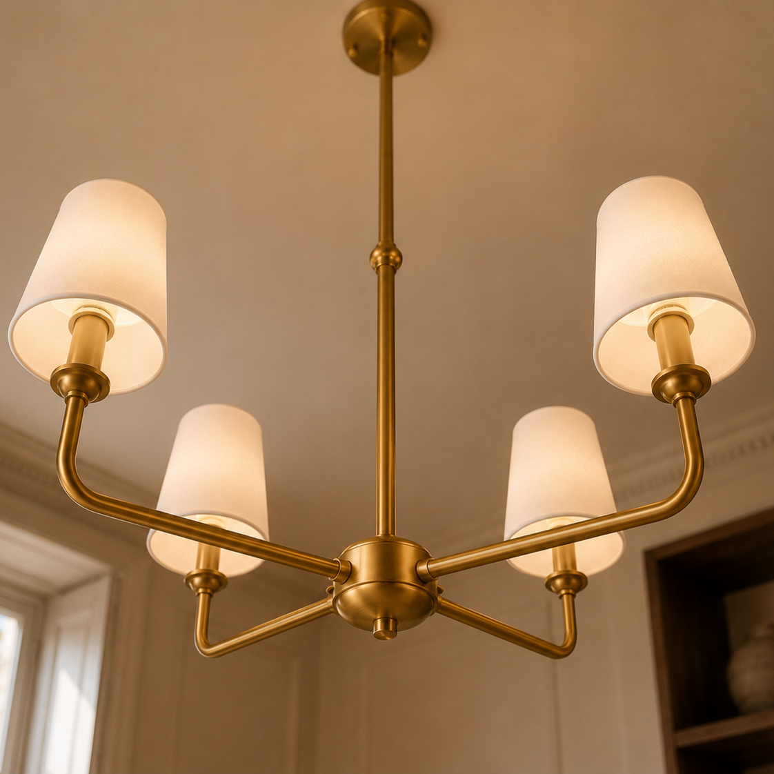 Wrought Iron Chandelier - 4-Light Kitchen Island Light