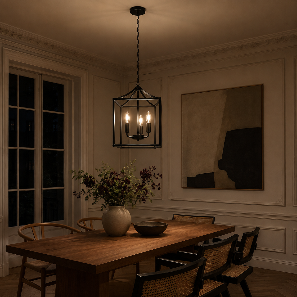 Farmhouse chandelier - dining room