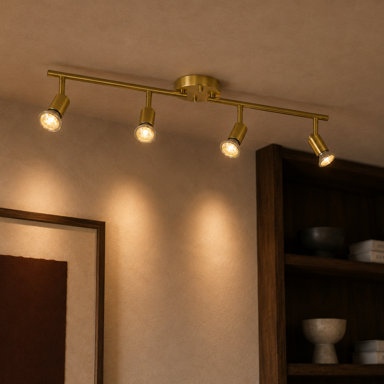 Foldable 4-head ceiling spotlight - living room
