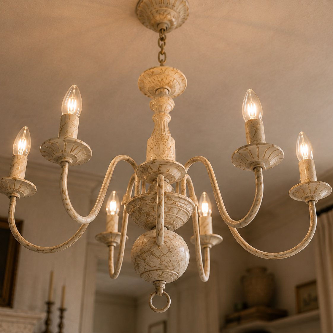 Antique French chandelier - close-up detail 3