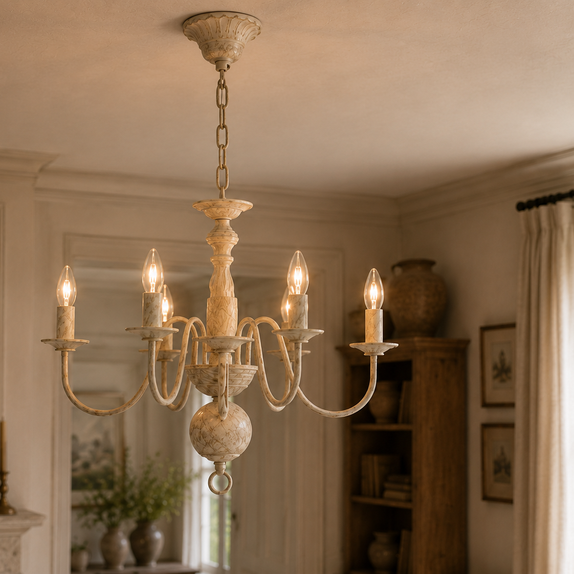 Antique French chandelier - close-up detail