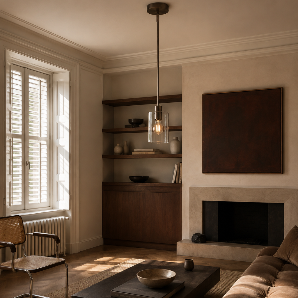 Minimalist glass cylinder ceiling light - kitchen 3