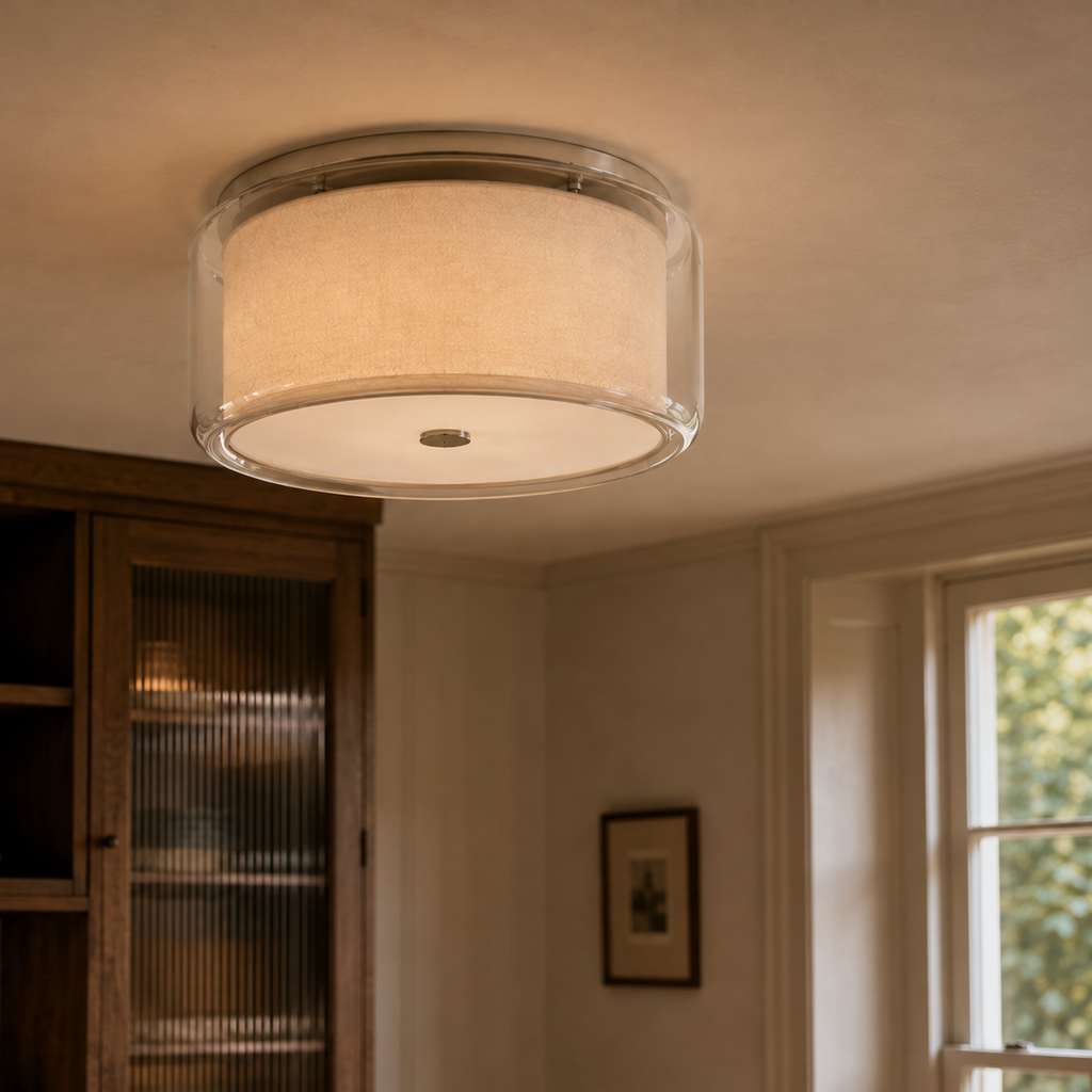 Glass flush mount ceiling light - hallway 2