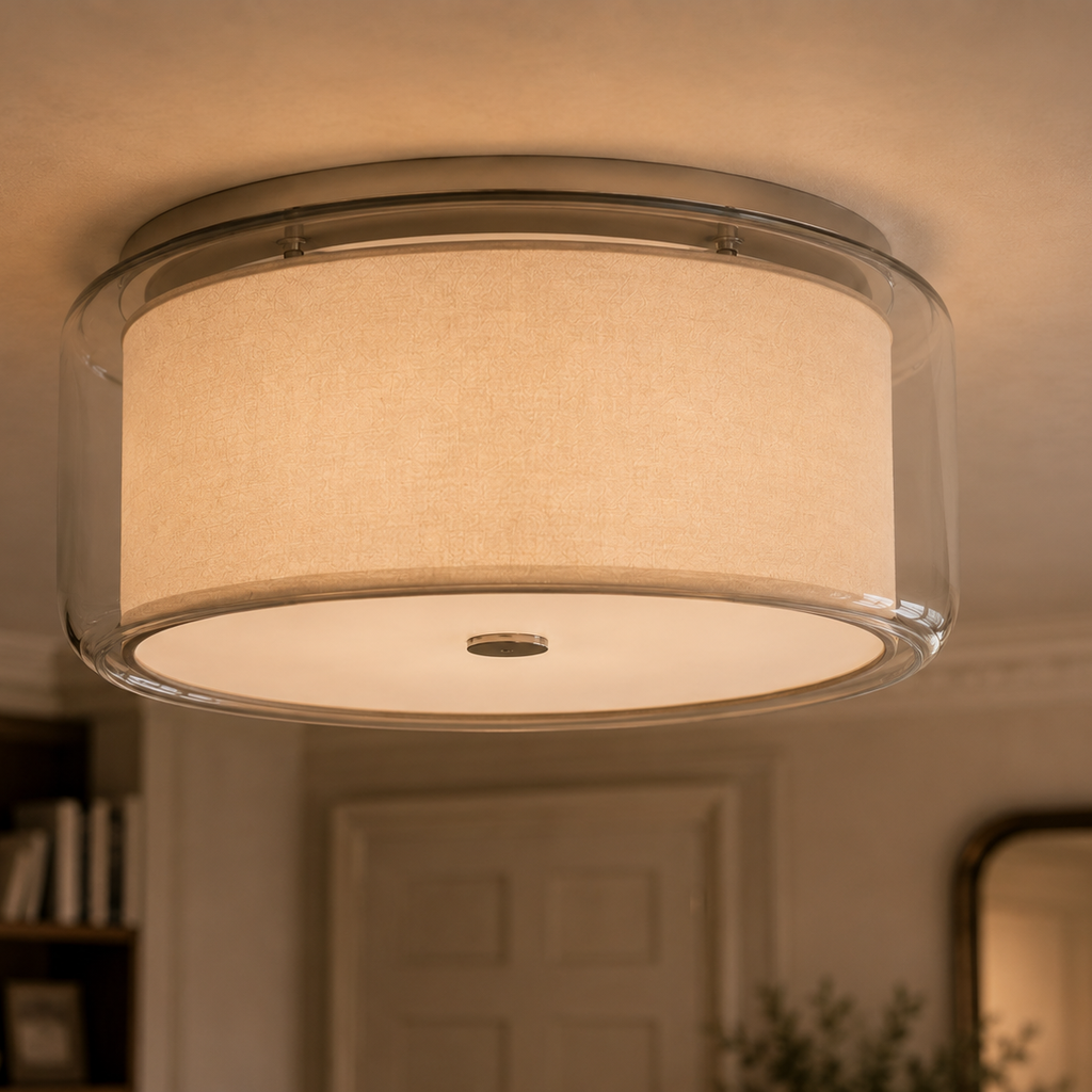 Glass flush mount ceiling light - hallway 3