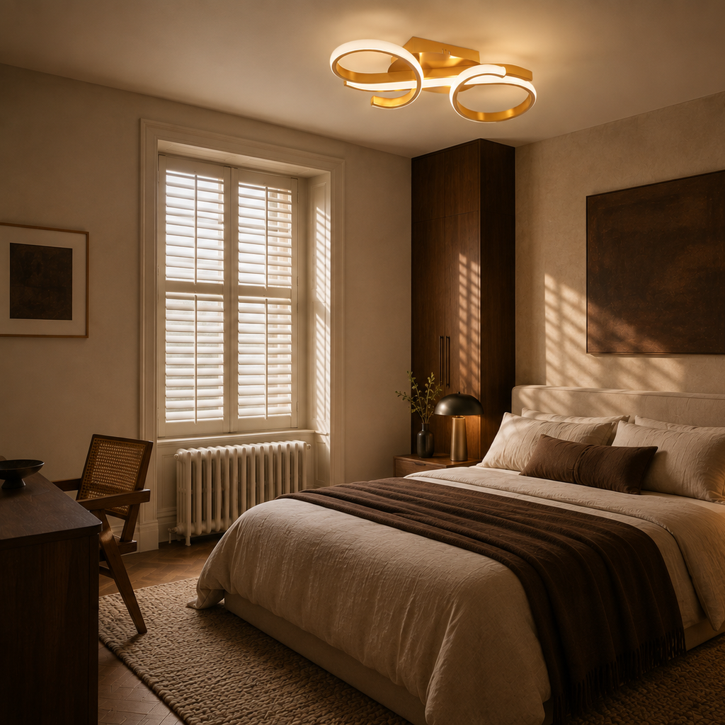 36W minimalist gold flush LED ceiling light - bedroom 2