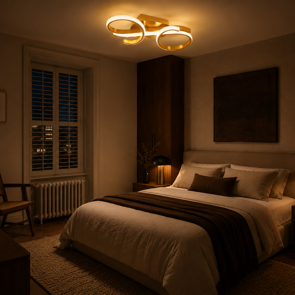 36W minimalist gold flush LED ceiling light - bedroom 3
