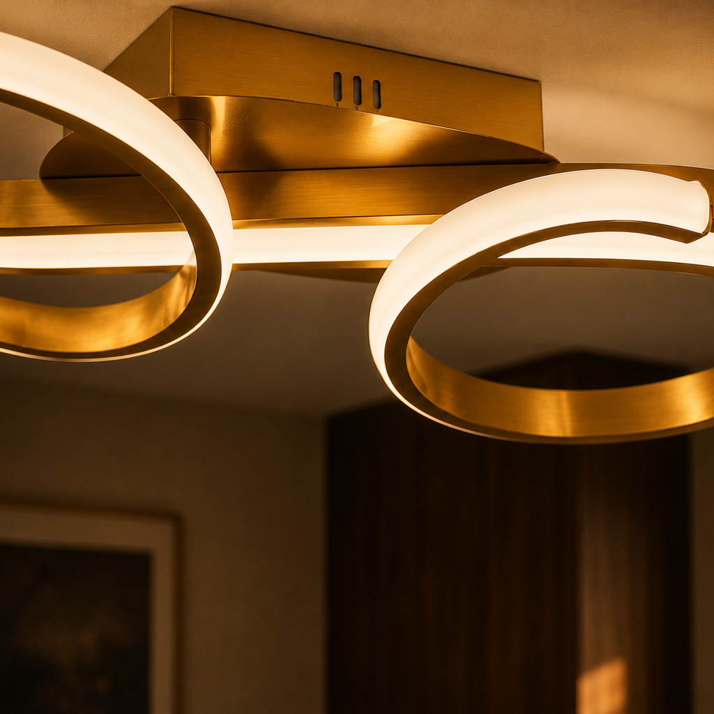 36W minimalist gold flush LED ceiling light - bedroom 4
