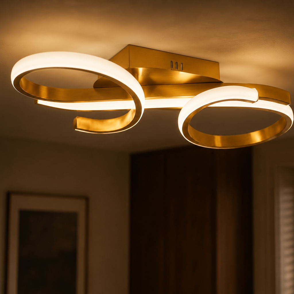 36W minimalist gold flush LED ceiling light - bedroom 6