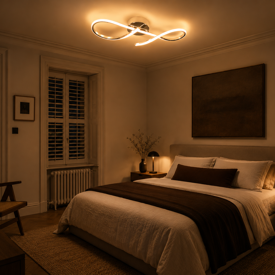 36W minimalist gold flush LED ceiling light - bedroom 7