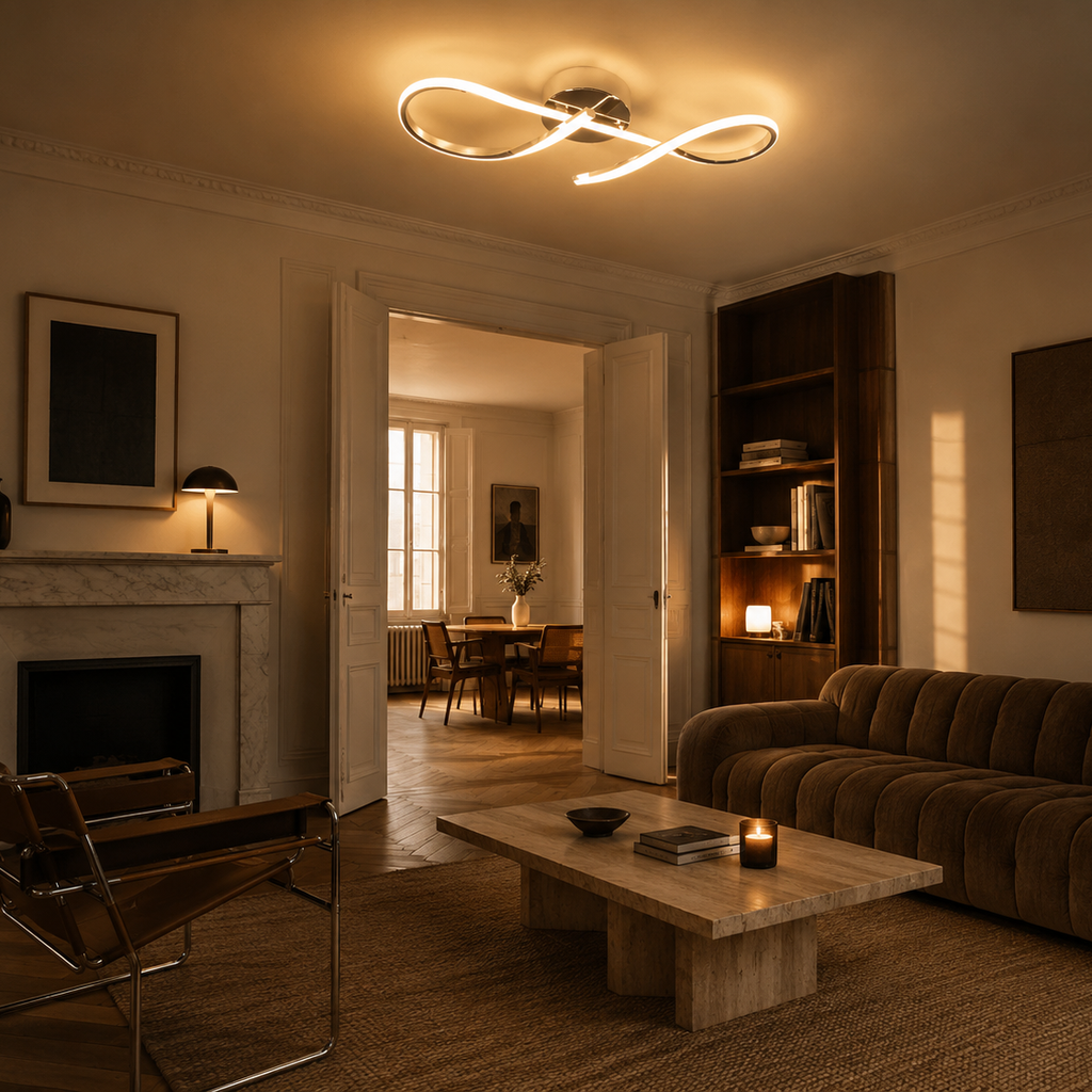 36W minimalist gold flush LED ceiling light - living room 2