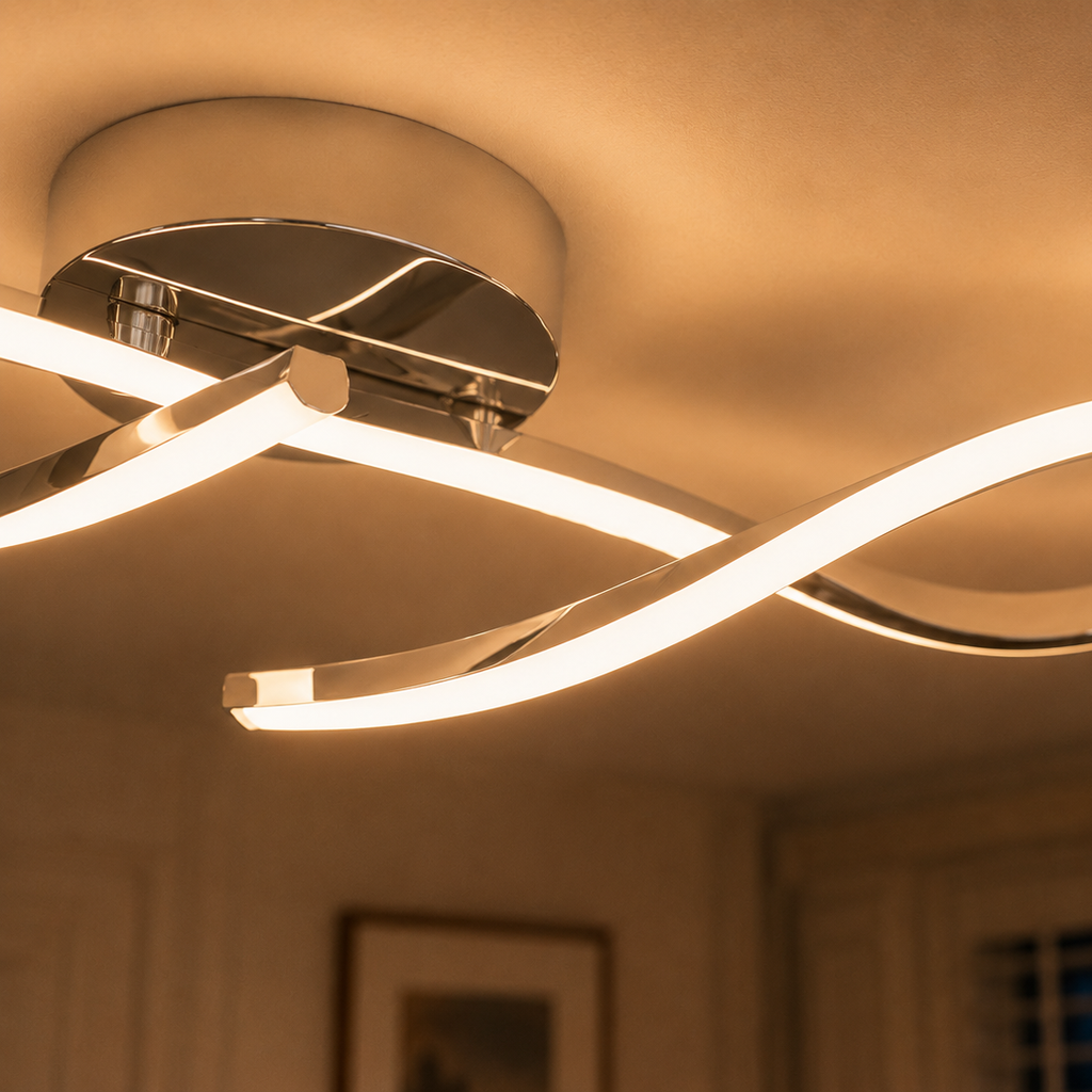 36W minimalist gold flush LED ceiling light - living room 3