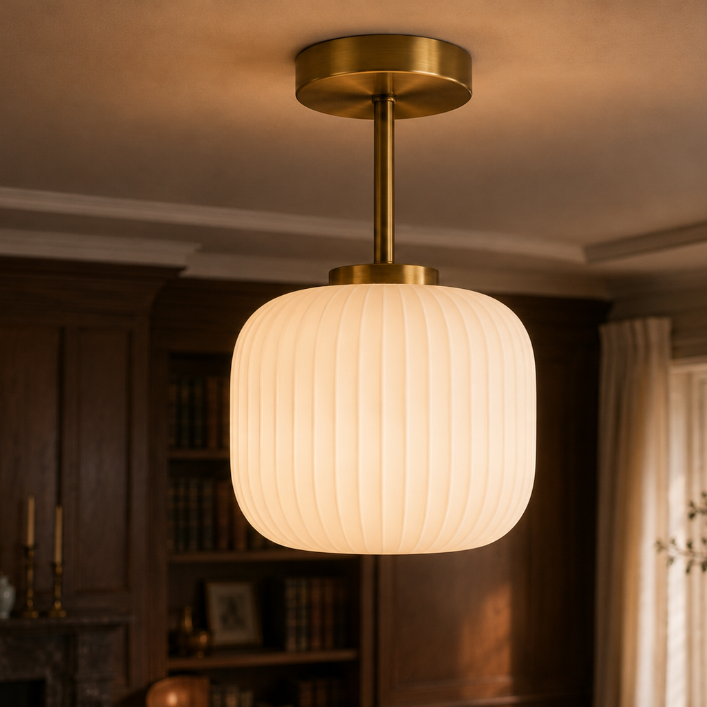Gold glass corridor flush light - living room 6