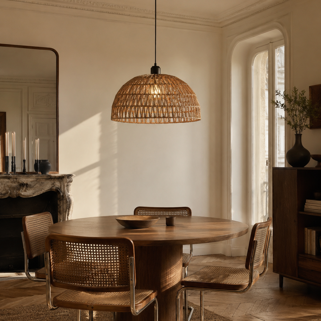 Hemp rope pendant light - kitchen 1