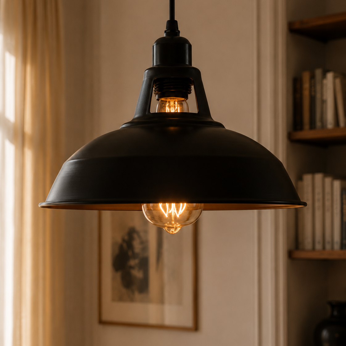 Industrial vintage loft pendant light - shade detail 1