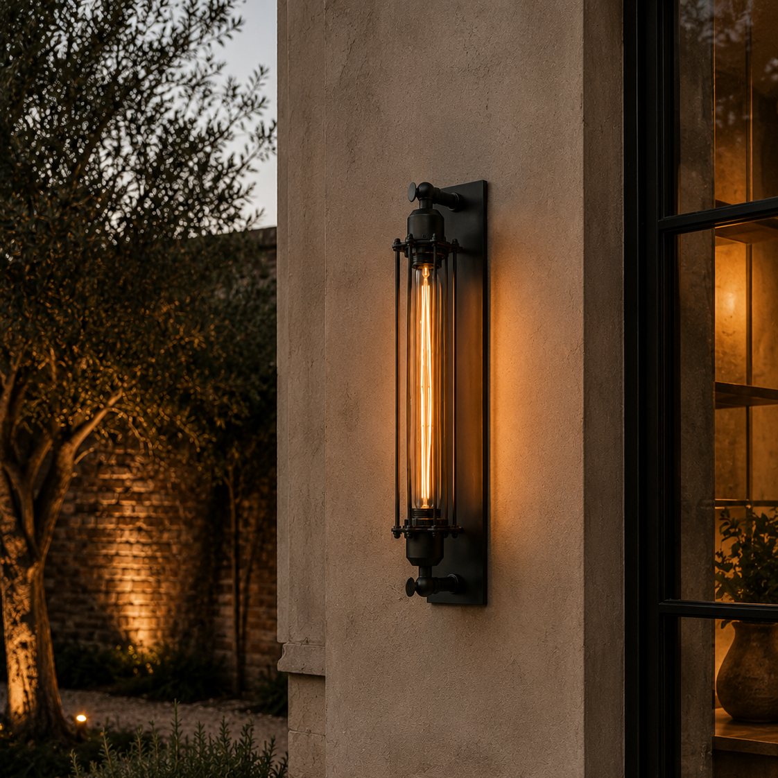 Industrial retro iron wall light - courtyard