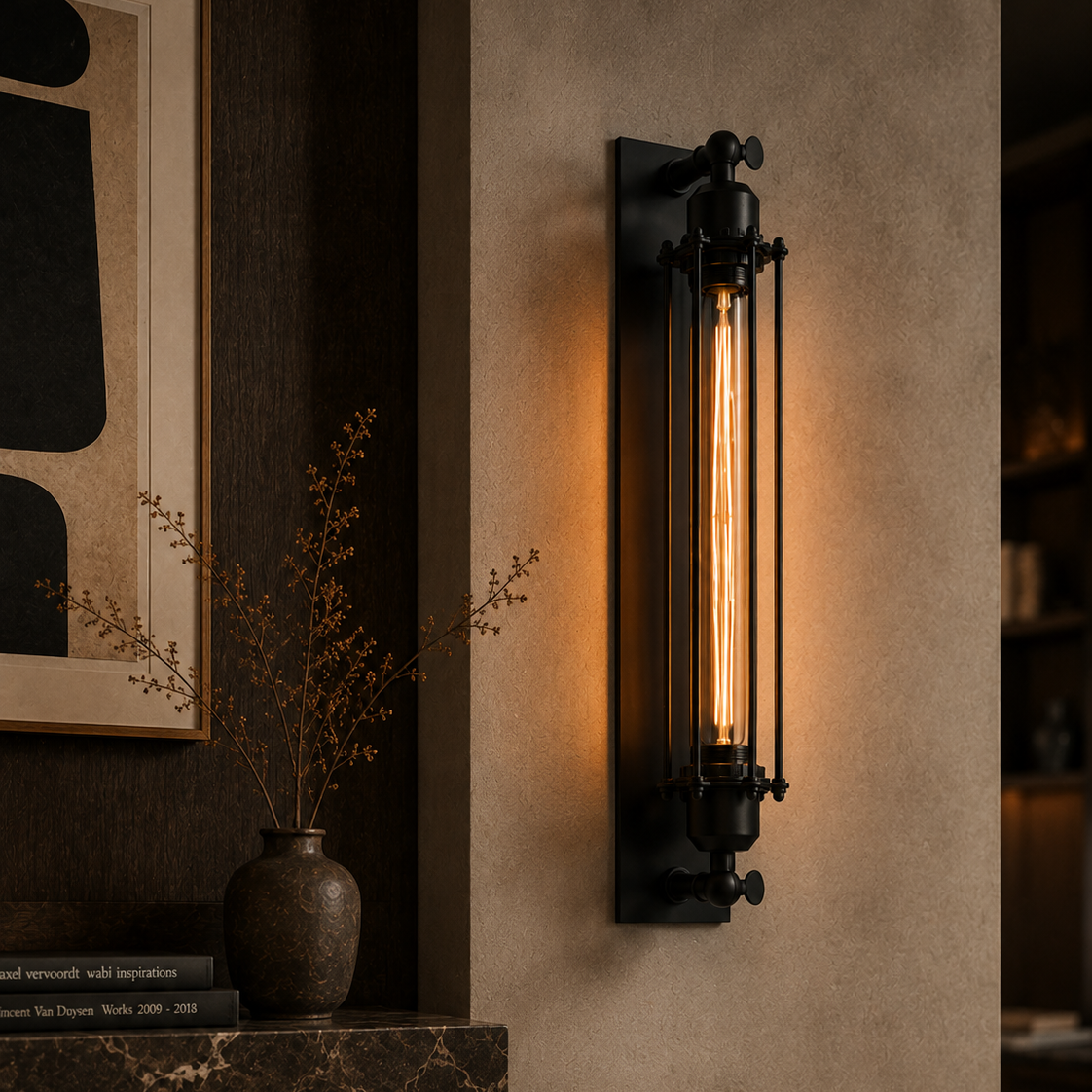 Industrial retro iron wall light - home office