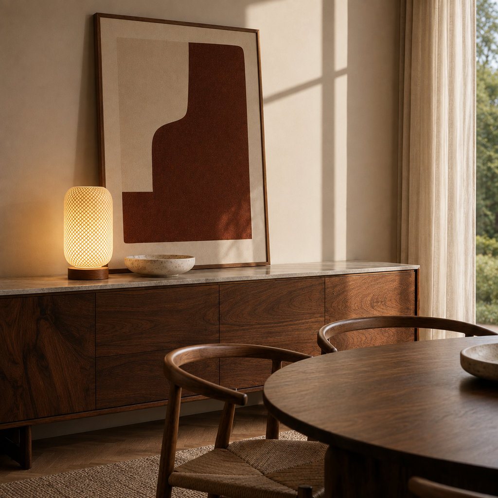 Nordic LED desk lamp on a dining table