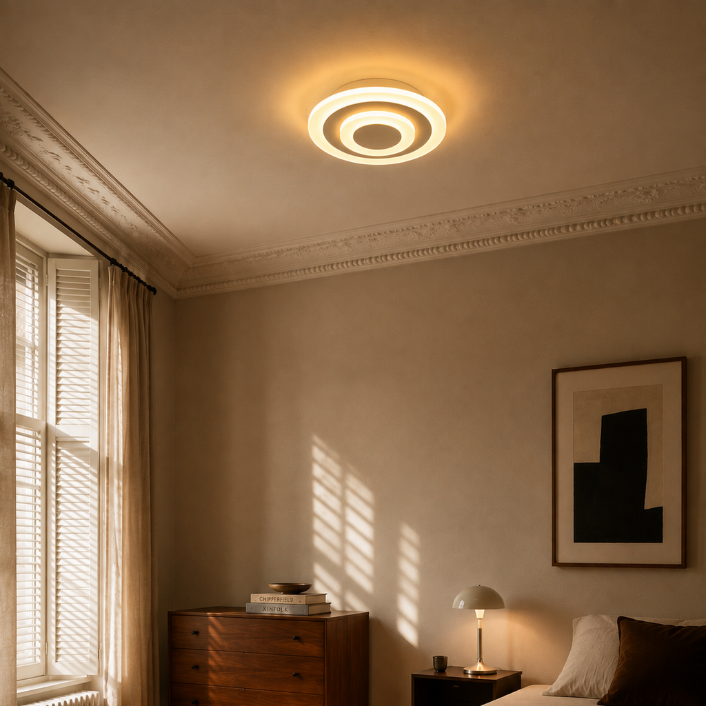 Round and square flush corridor light - bedroom