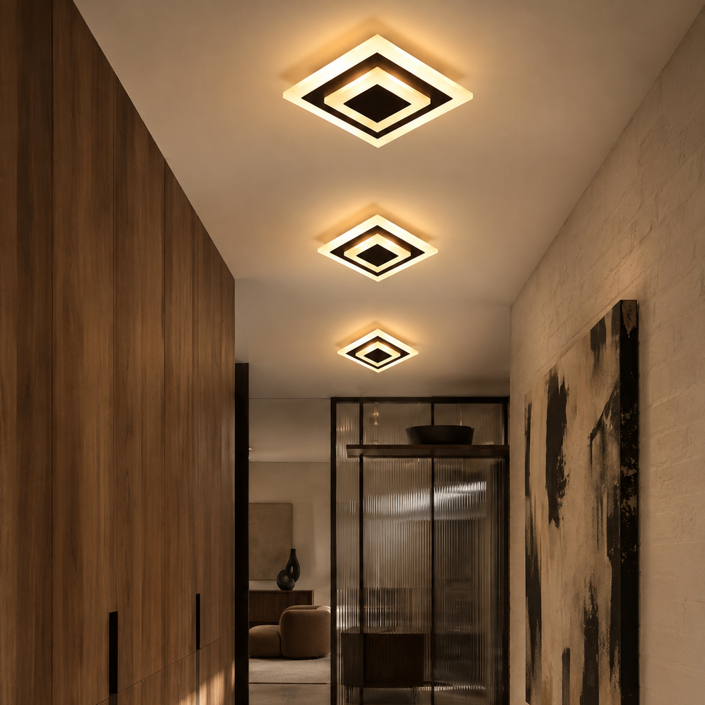Round and square flush corridor light - hallway 6