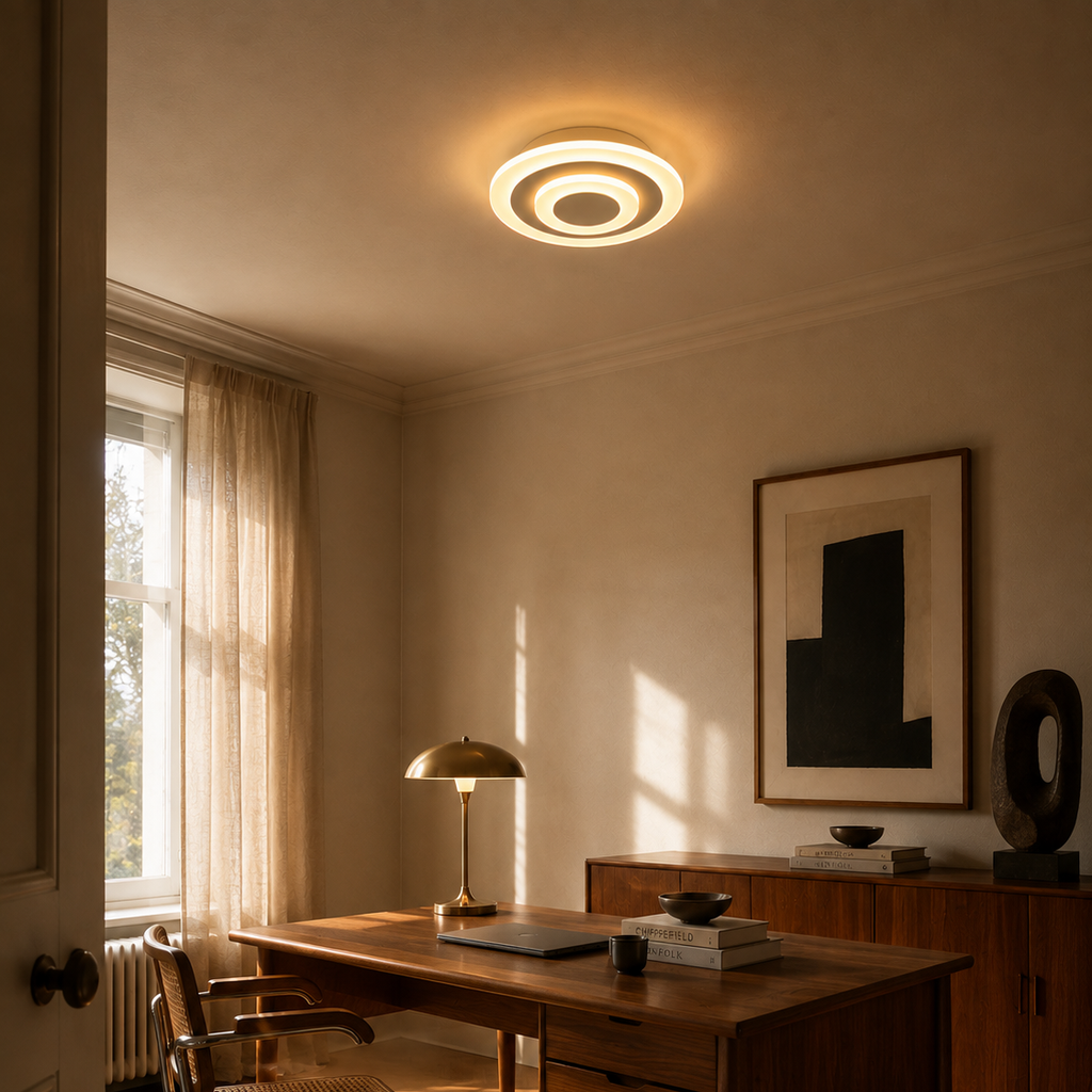 Round and square flush corridor light - home office