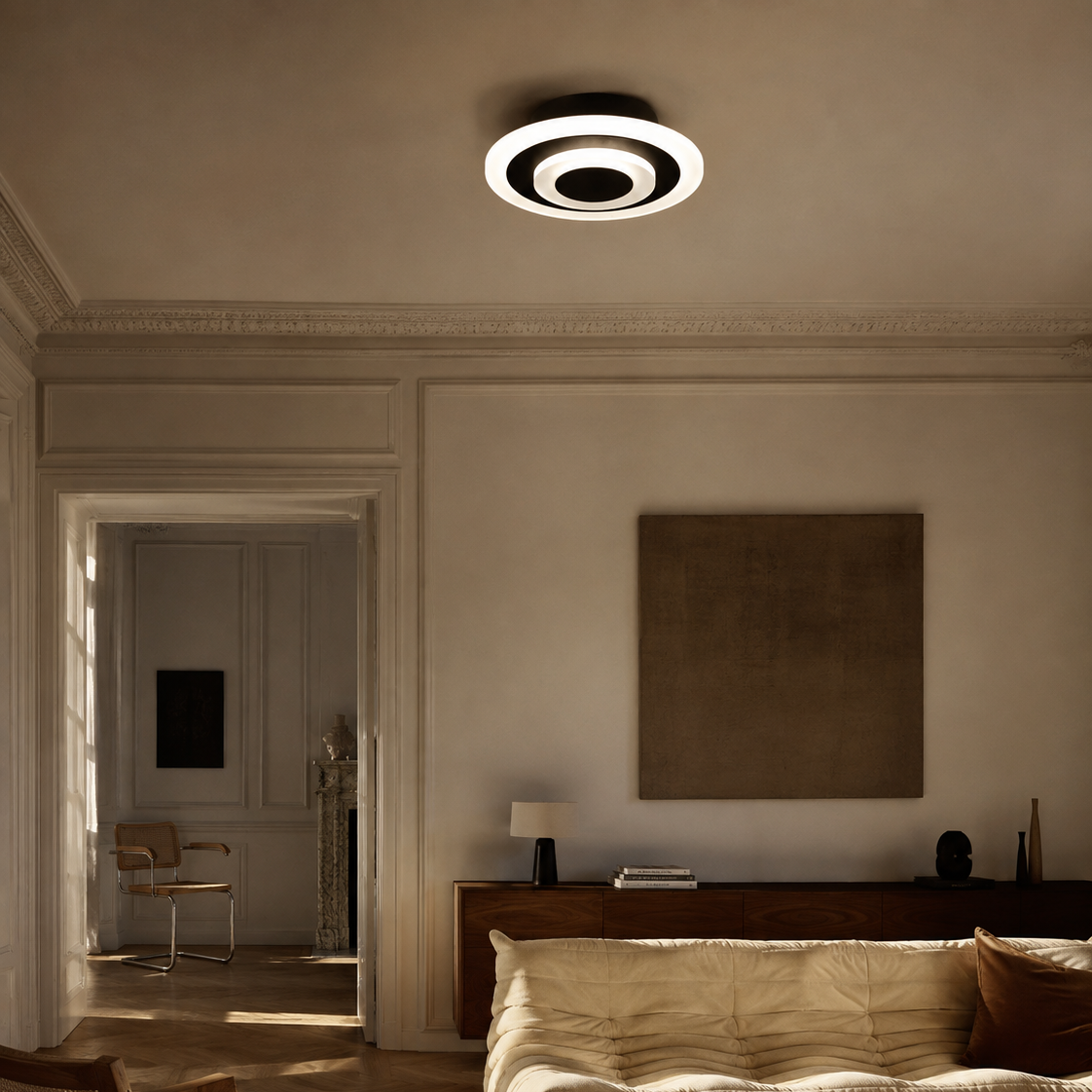 Round and square flush corridor light - living room 2