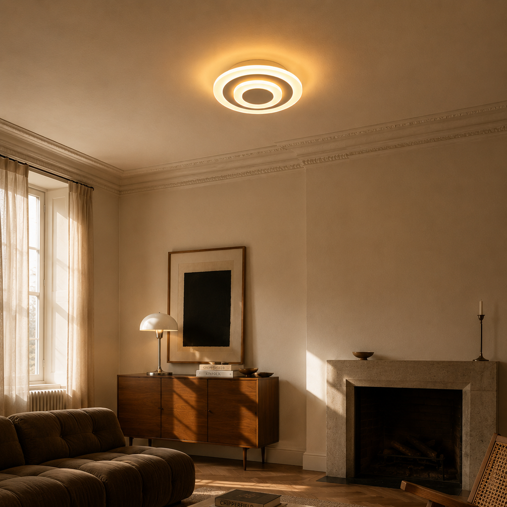 Round and square flush corridor light - living room
