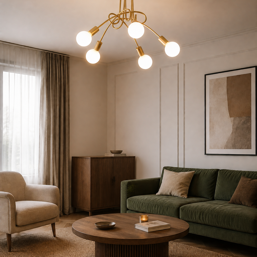 LED Chandelier - Modern 5-Light Living Room Ceiling Light