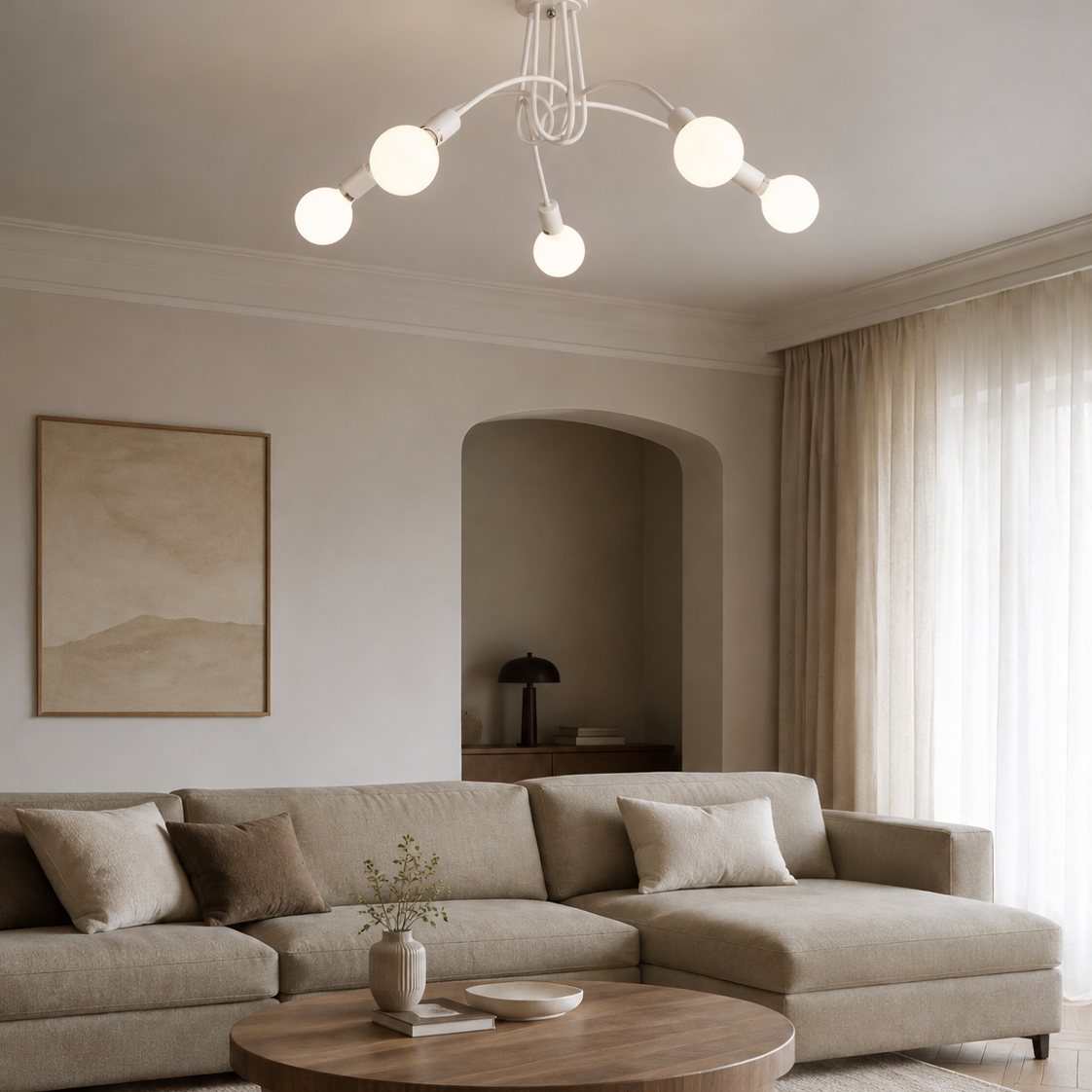 LED Chandelier - Modern 5-Light Living Room Ceiling Light