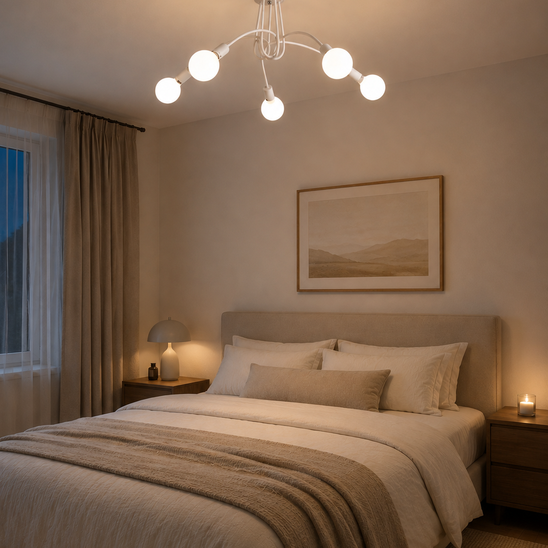 LED Chandelier - Modern 5-Light Living Room Ceiling Light