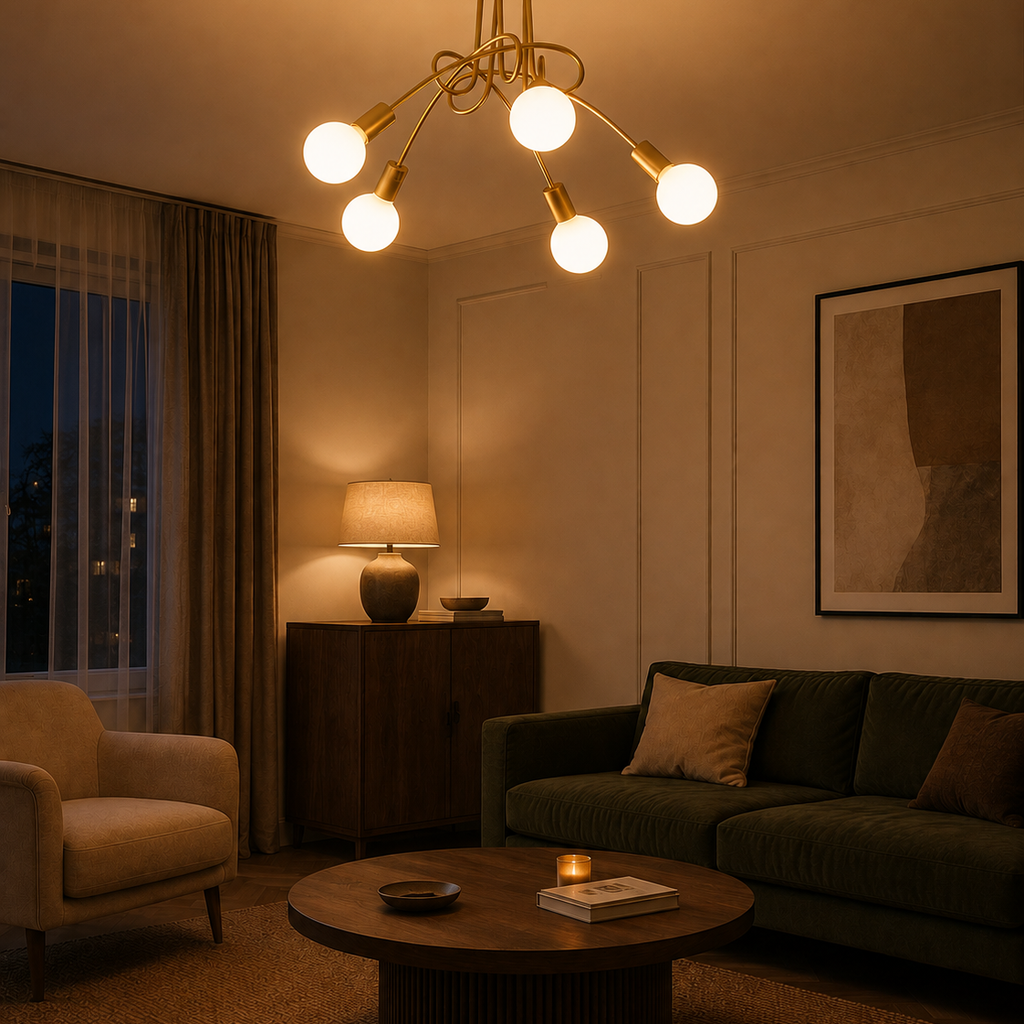 LED Chandelier - Modern 5-Light Living Room Ceiling Light