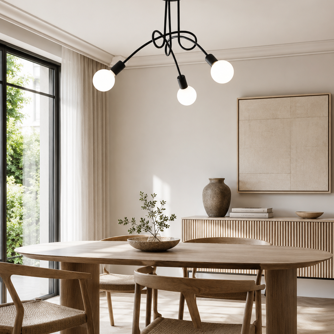 LED Chandelier - Modern 3-Light Living Room Ceiling Light