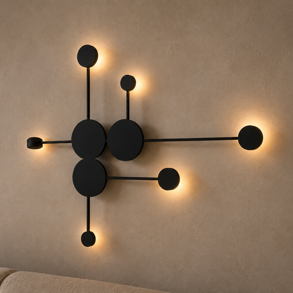 Modern molecular 6-head wall light - living room 2