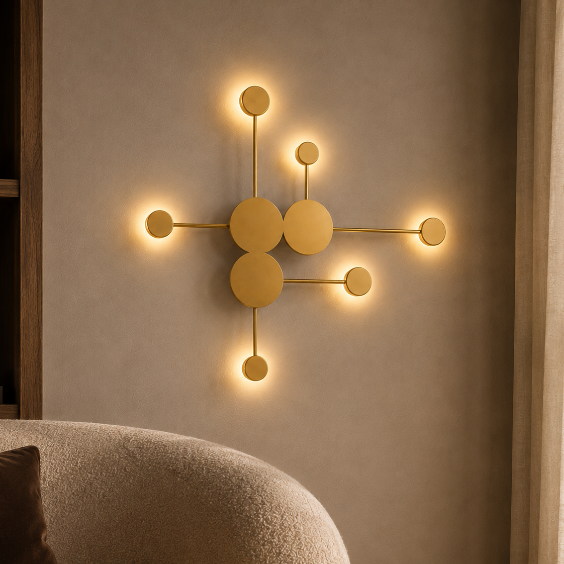 Modern molecular 6-head wall light - living room 4