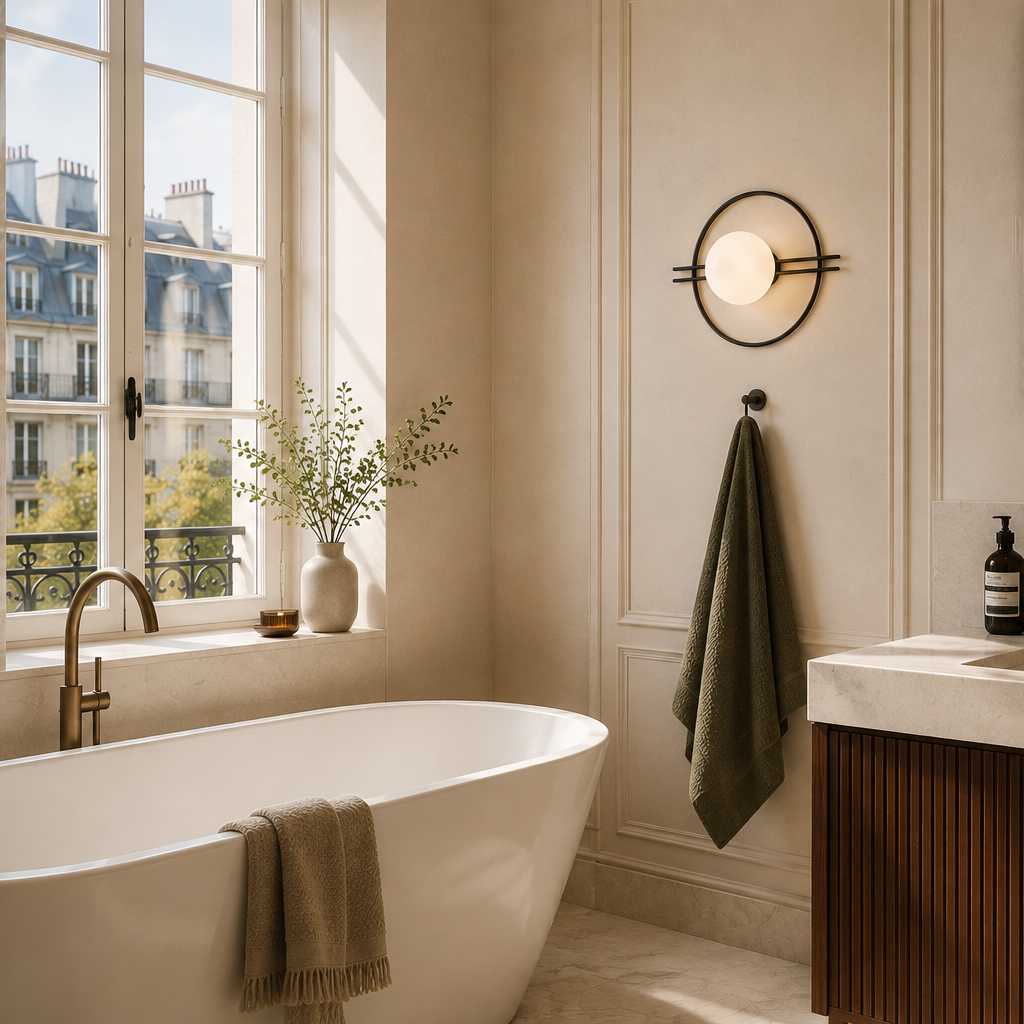 Nordic black and gold wall light - bathroom