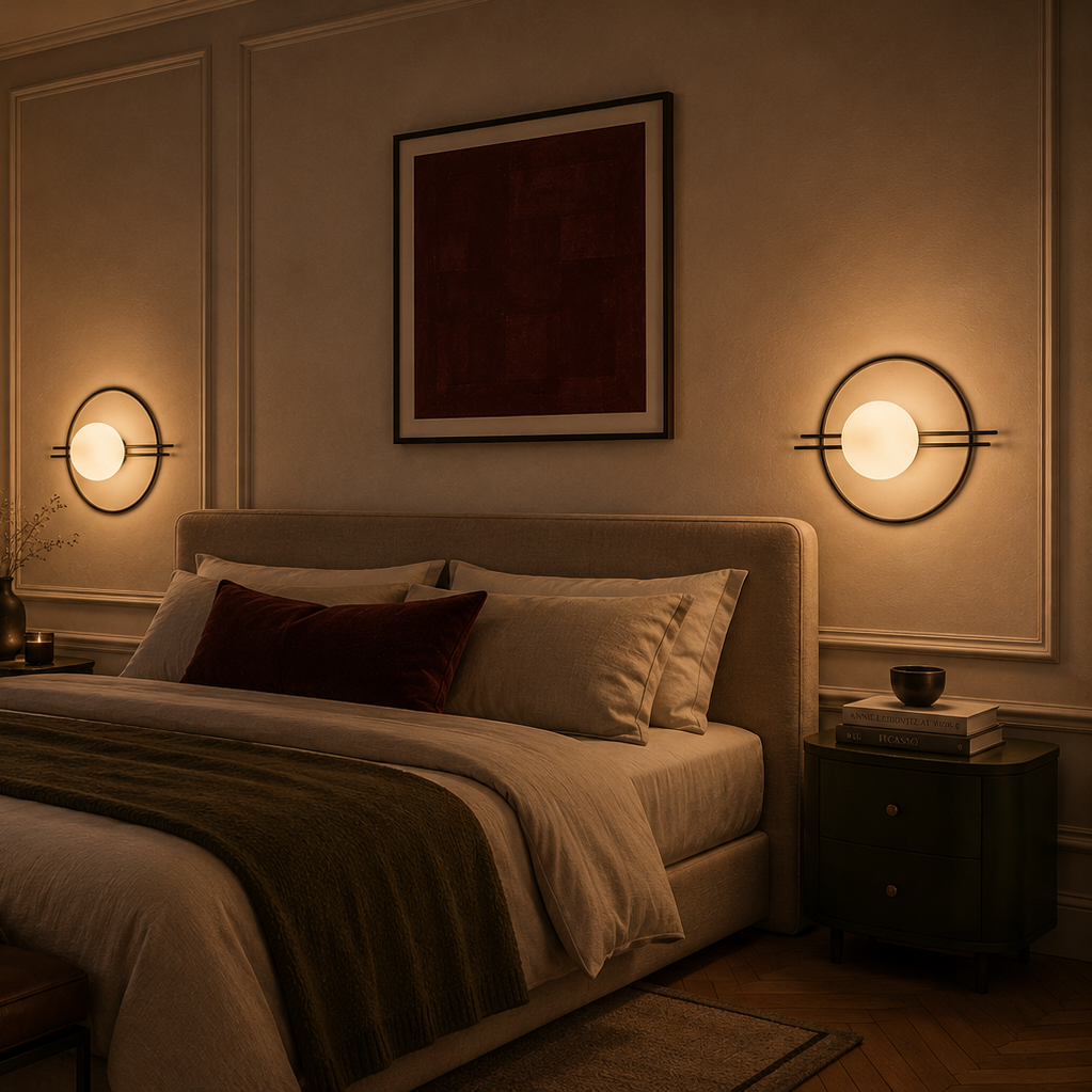 Nordic black and gold wall light - bedroom 2