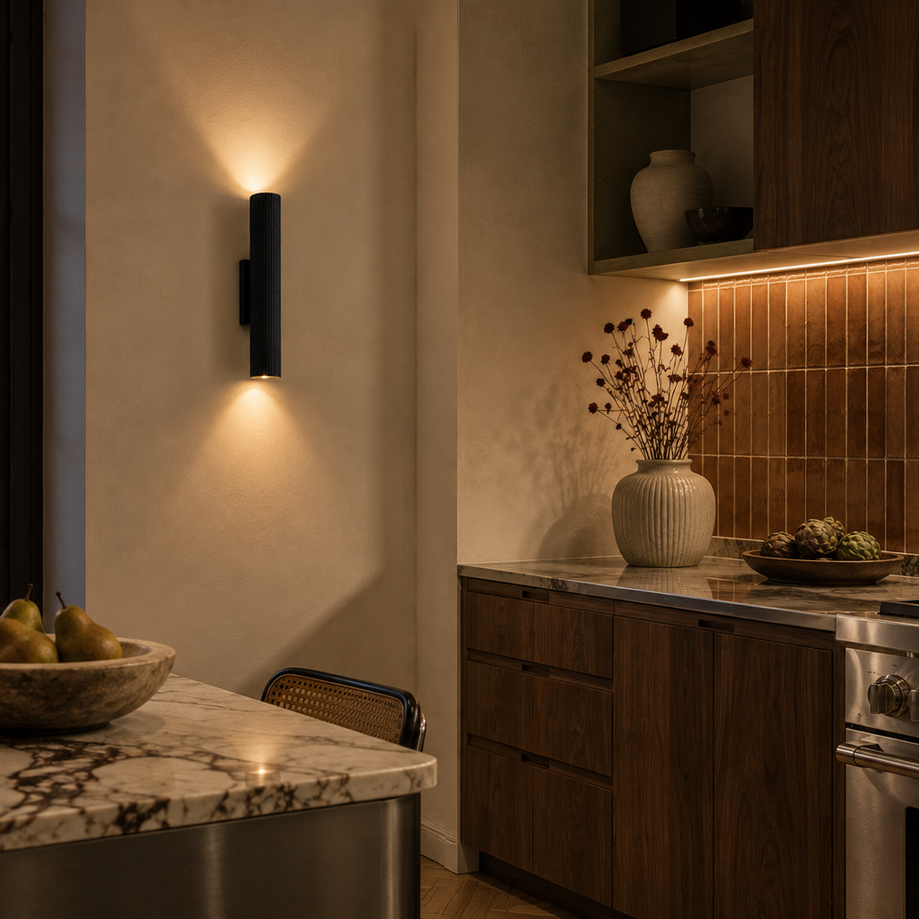 Nordic minimalist black wall light - kitchen