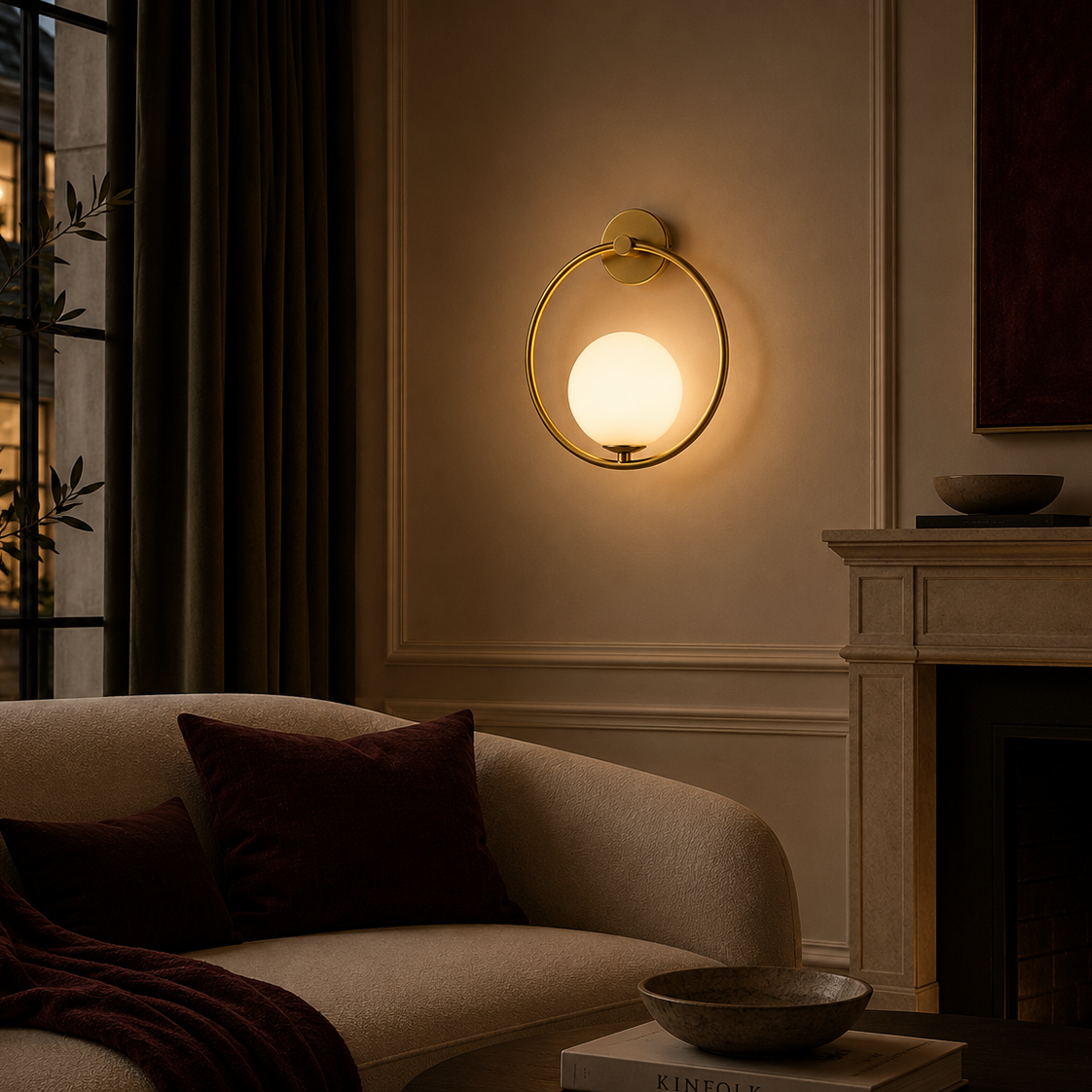 Nordic black & gold LED wall light - living room 2