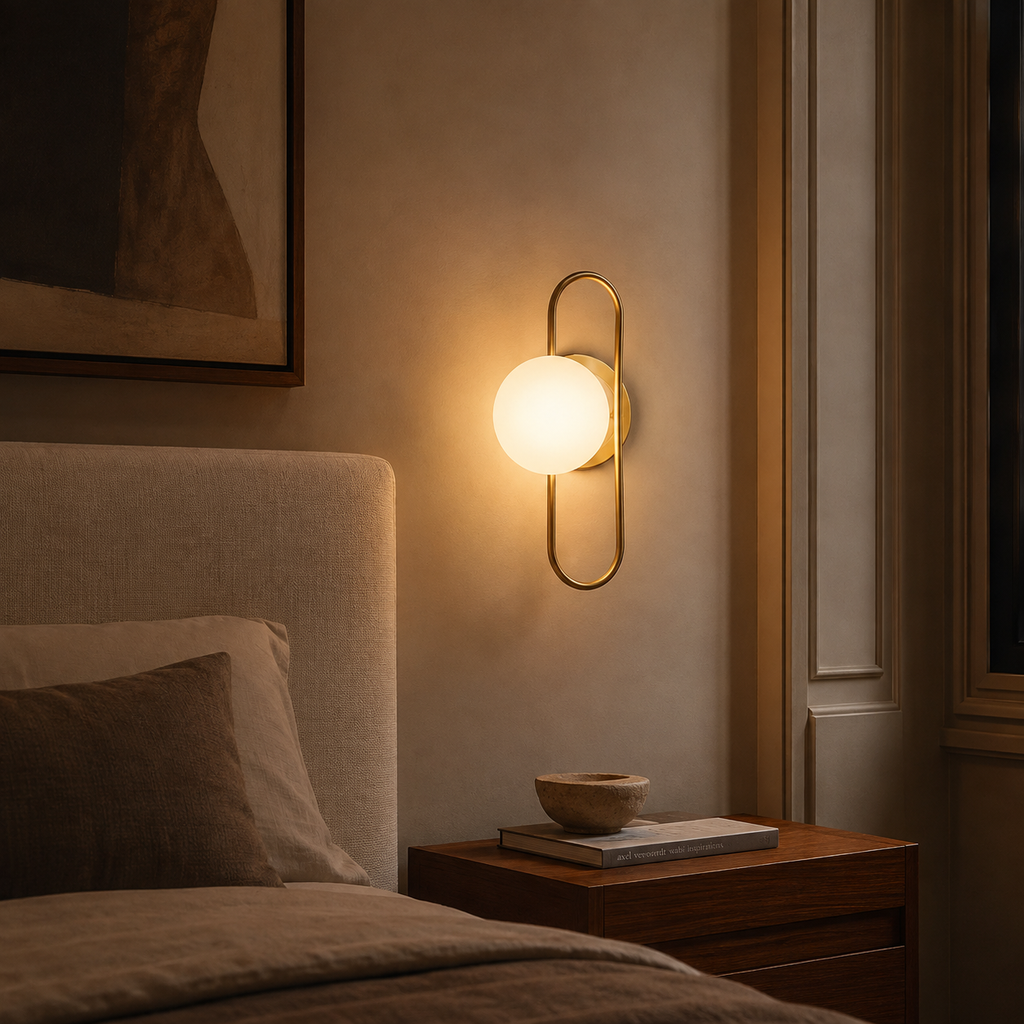 Nordic gold dual-finish LED wall light - bedroom