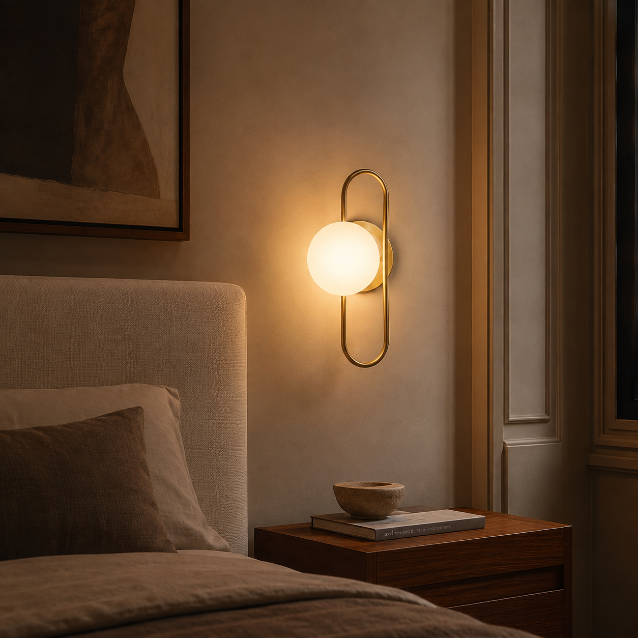 Nordic gold dual-finish LED wall light - bedroom