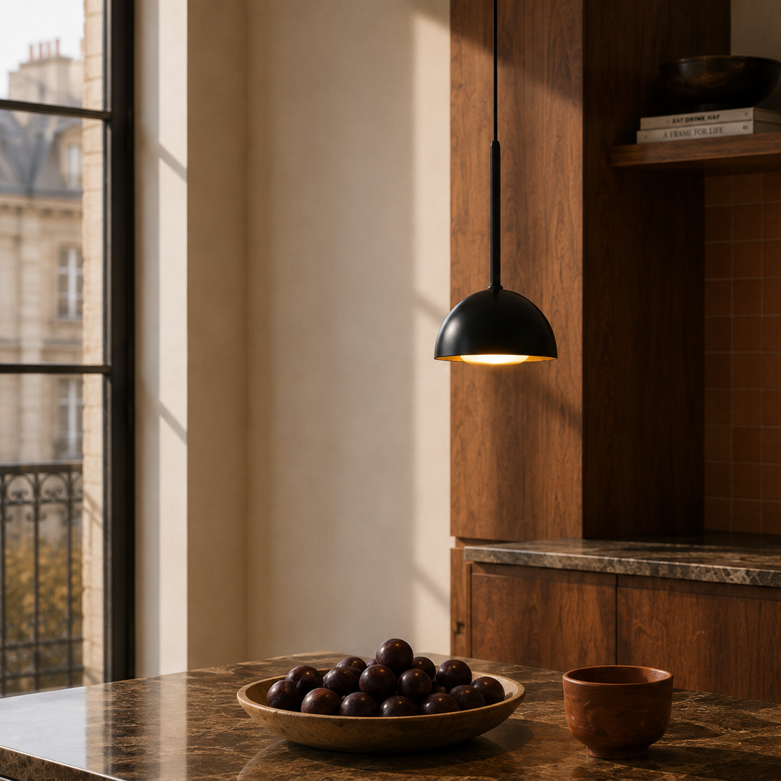 Nordic pendant light - bedroom fireplace