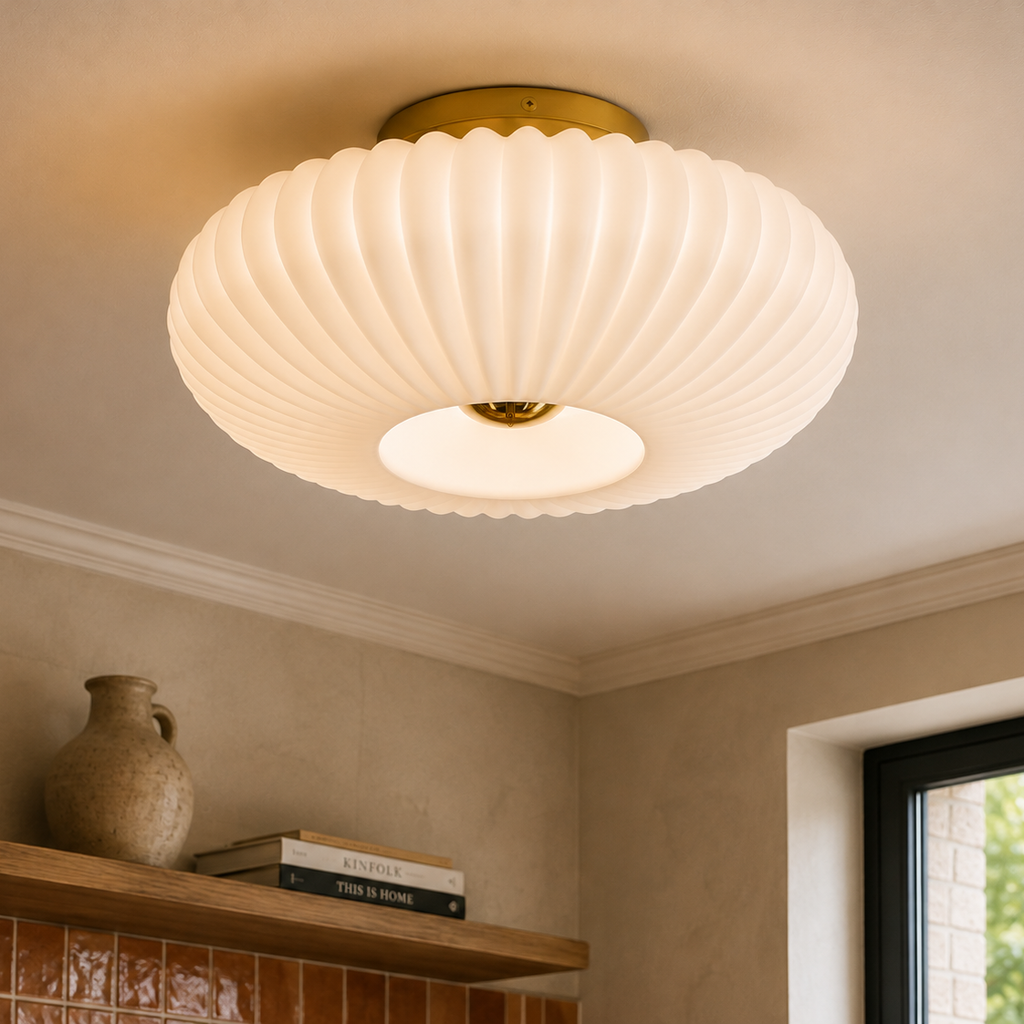 Nordic retro glass flush mount light - living room 2