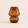 Amber Glass Mushroom Table Lamp - Tortoiseshell Bedside Lamp