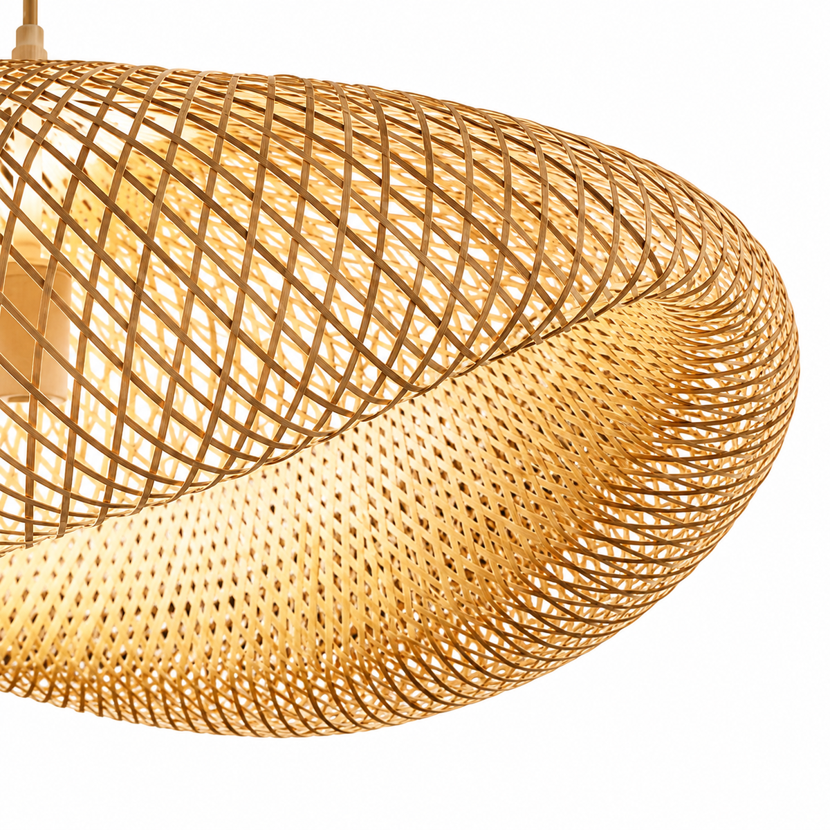 Bamboo Pendant Light - Hand-Woven Rattan Shade