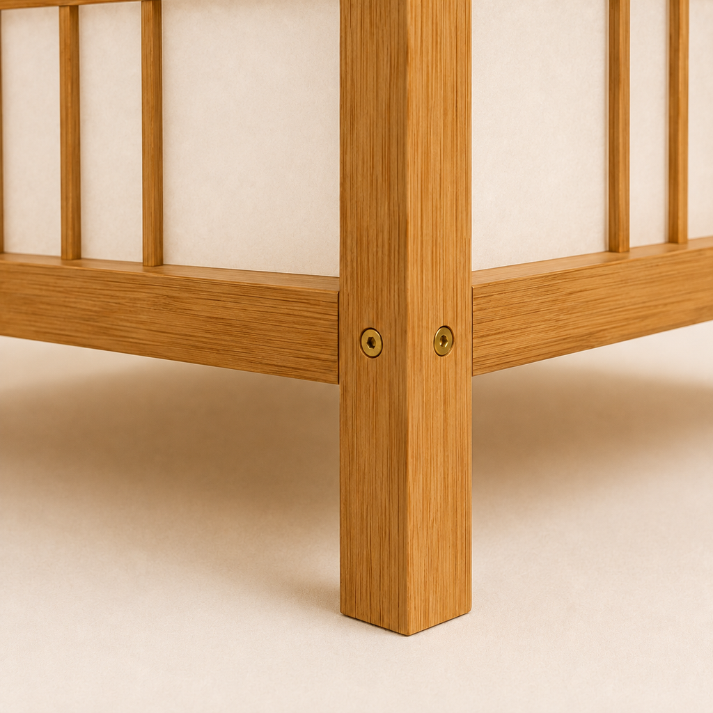 Bamboo Table Lamp - Woven Square Lattice Minimalist Desk Lamp