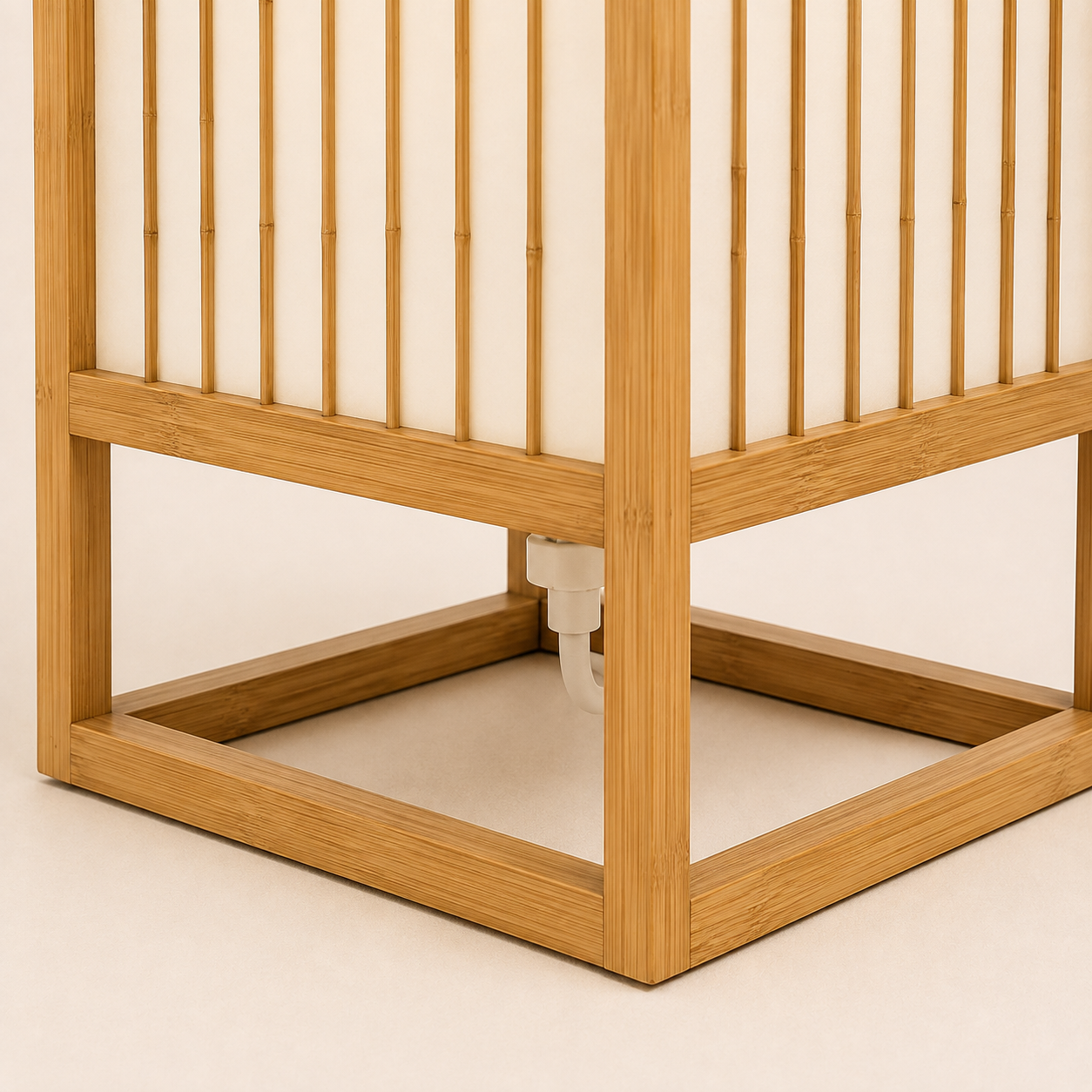 Bamboo Table Lamp - Woven Square Lattice Minimalist Desk Lamp