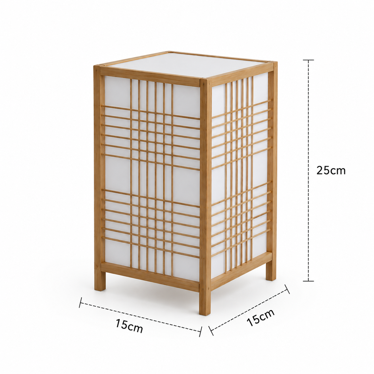 Bamboo Table Lamp - Woven Square Lattice Minimalist Desk Lamp