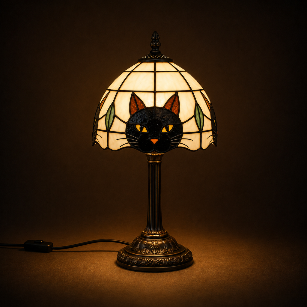Black Cat Table Lamp - Novelty Nursery Bedside Lamp