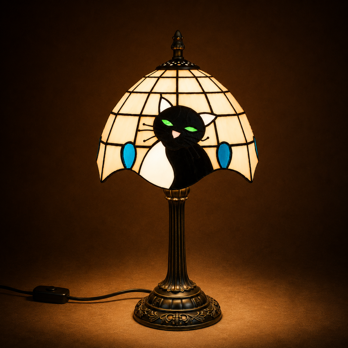 Black Cat Table Lamp - Novelty Nursery Bedside Lamp